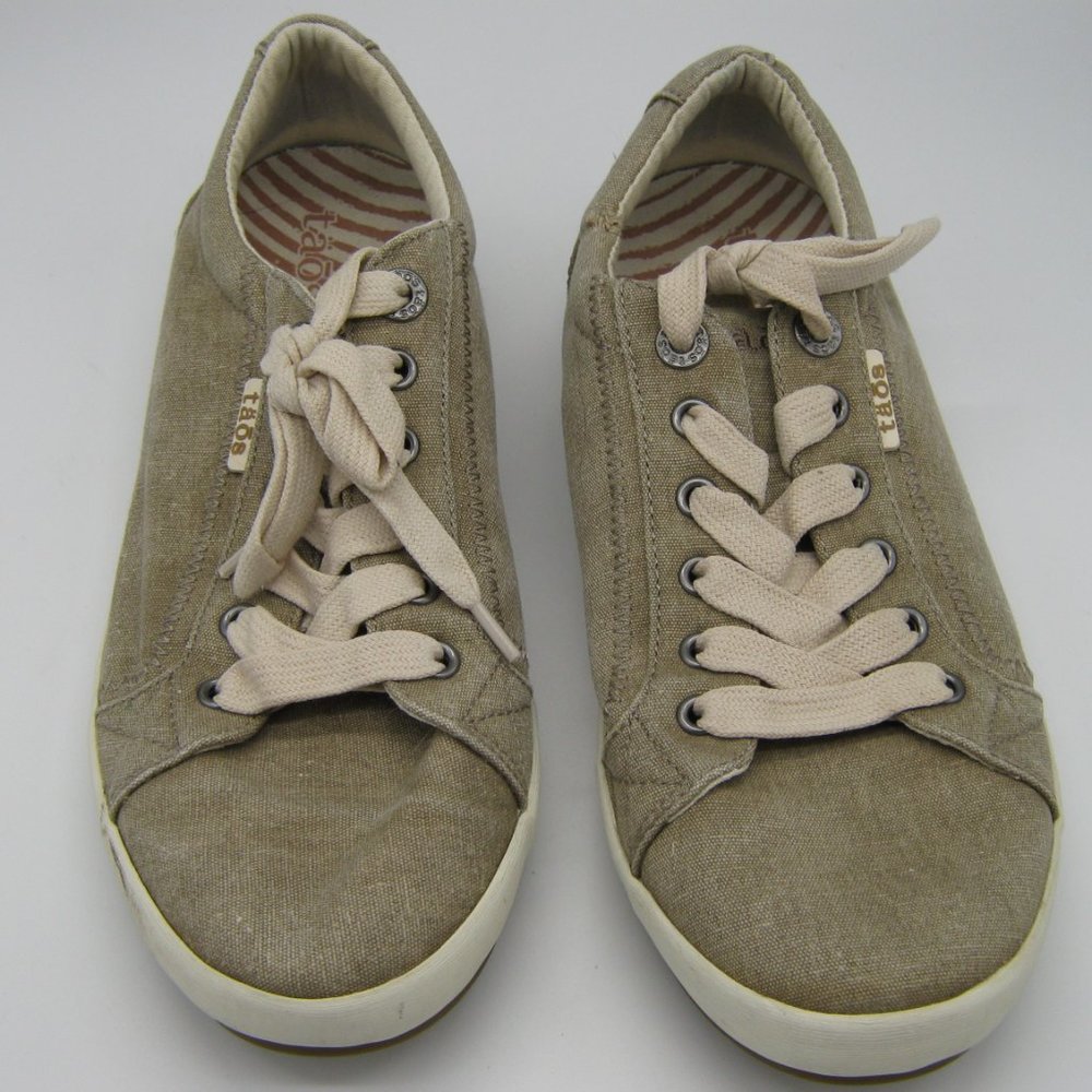 Taos Womens Star Canvas Sneakers Size 10 Beige Lace Up Casual STA-12844